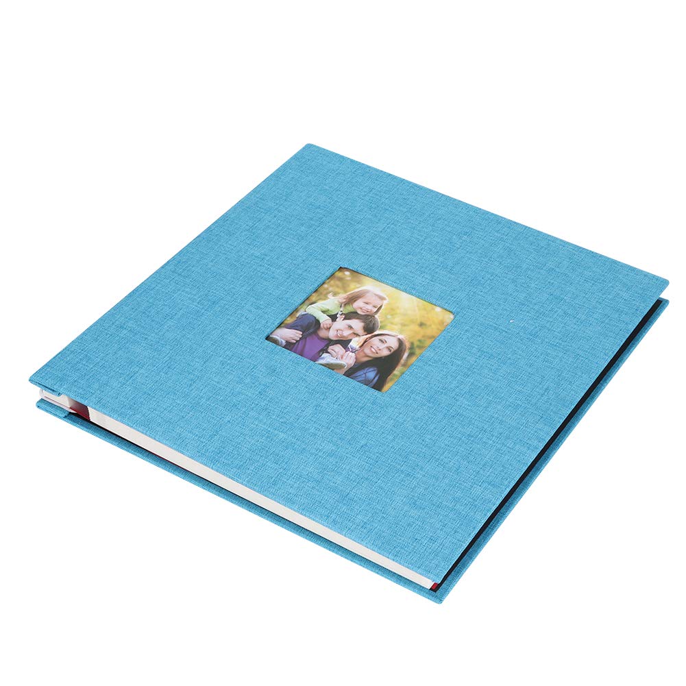 TOPINCN Photo Album DIY Handcraft Linen Scrapbooking Birthday Or Graduation Gift Crapbook Leather Self-Adhesive Anniversary Book (Light Blue)