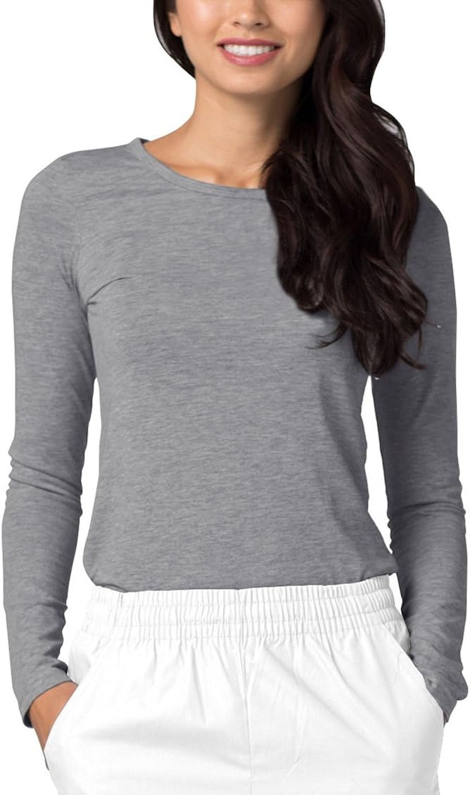 Adar Underscrubs for Women 3 Pack - Long Sleeve Underscrub Comfort Tee at  Women’s Clothing store