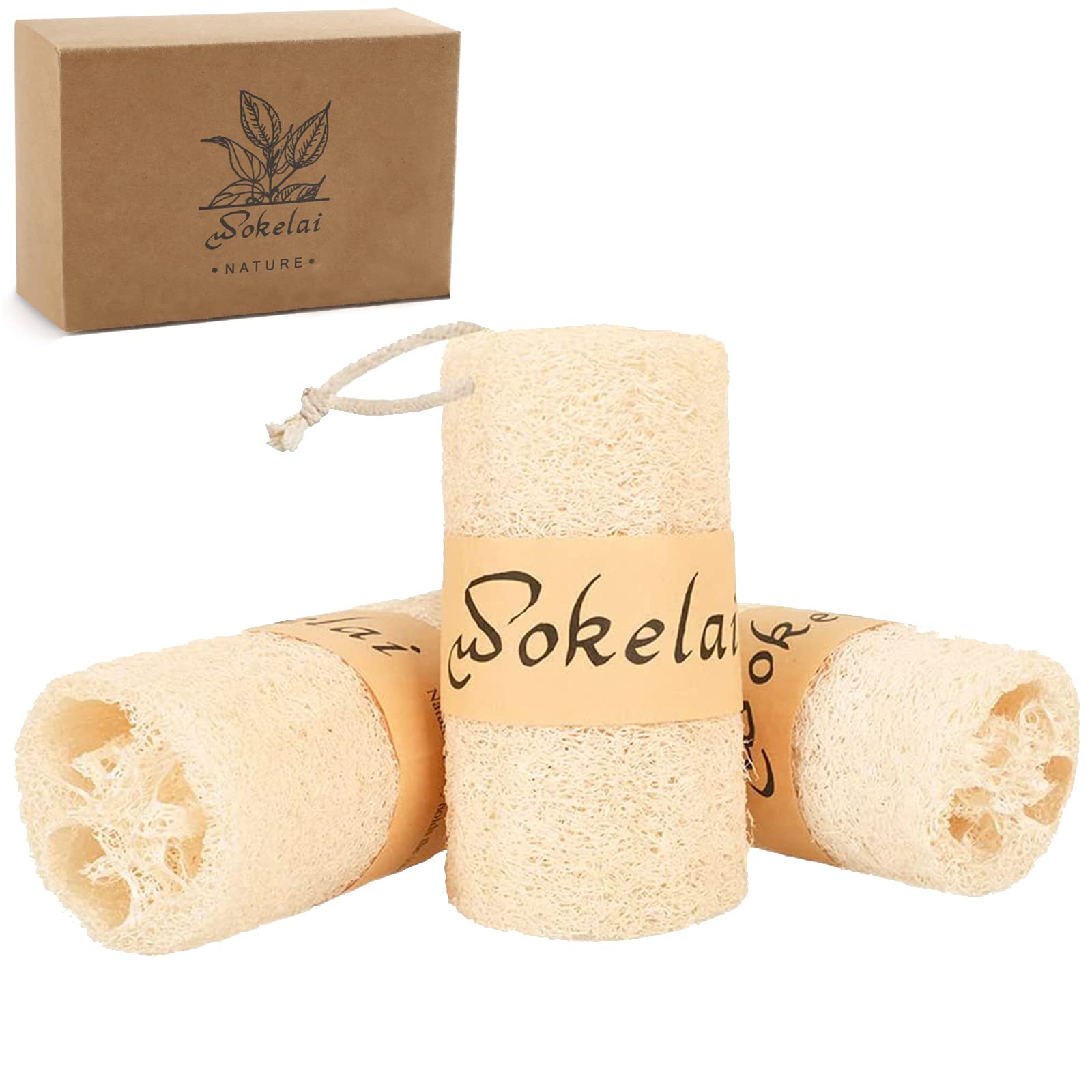 Natural Organic loofah Sponge Skin Cleansing Skin Exfoliation Bathing and Back Caring spa Body Shower Puff Scrubber Lofa Loofa Luffa Loffa Daily Skin Care (3-1)