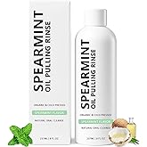 Spearmint Oil Pulling Rinse, Cold-Pressed Coconut Mouthwash for Teeth Whitening, Peppermint Oil for Teeth and Gums (1)