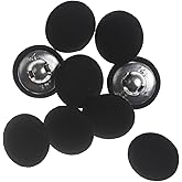 10PCS Fabric Cloth Covered Buttons with Metal Shank - Black, 20mm for Suits, Gowns, Blouses, Tuxedo, Sweaters