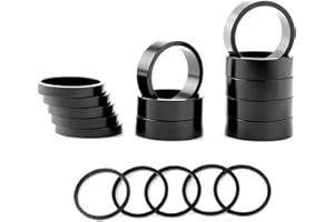 Bicycle Headset Spacer,18 Pcs Bike Handlebar Stem Spacers Threadless Aluminum Alloy Headset Stem Spacer Set Fit 1 1/8-Inch St