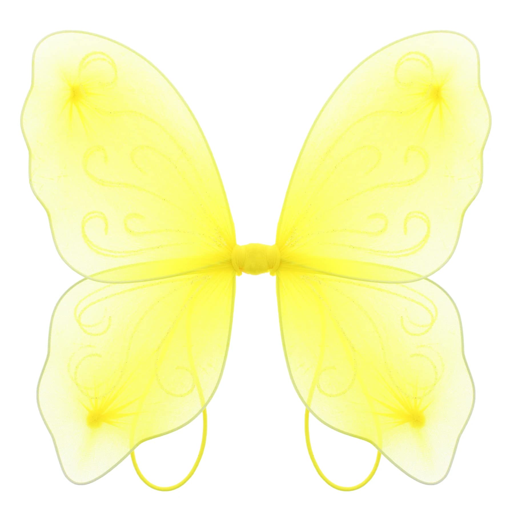 Topkids Accessories Wings Fairy Butterfly Pixie Tinkerbell Fancy Dress Outfit Girls Dressing Up Costume Baby Toddler Kids Childs Small Tiny Mini Toy Angel Fairywings (Yellow)