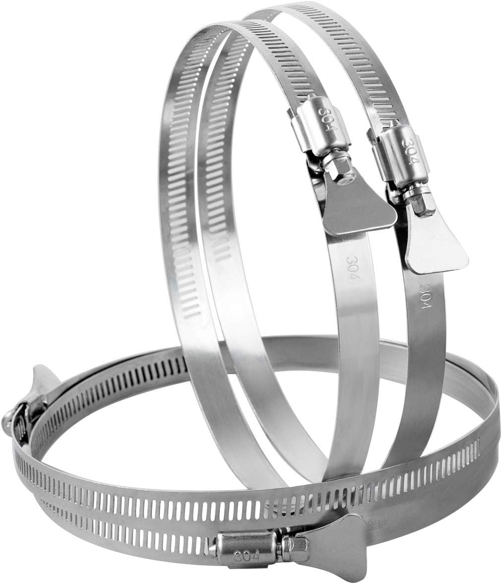 YoiYee 91-114mm Hose Clamp, 304 Stainless Steel Adjustable Pipe Clip with Thumbscrew - Image 3