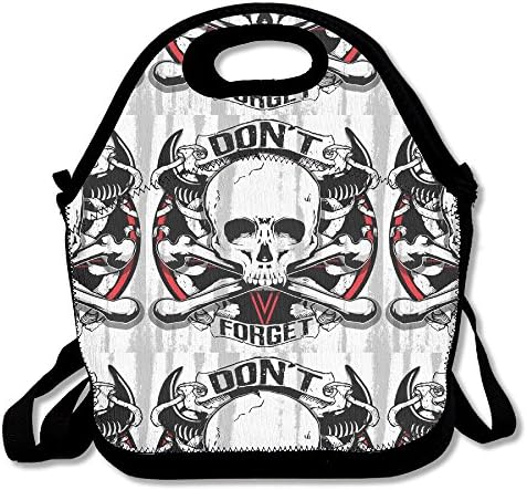Fashion Cute Portable Multipurpose Bento Lunch Bag,Container For Women, Men, Kids,100% Polyester FiberSkeleton AF