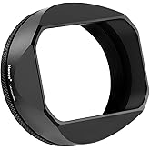 Haoge Square Metal Lens Hood with 49mm UV Filter Adapter Ring for Fujifilm X100VI Fuji X100V X100F X100T X100S X70 Camera Black LH-XVI100B