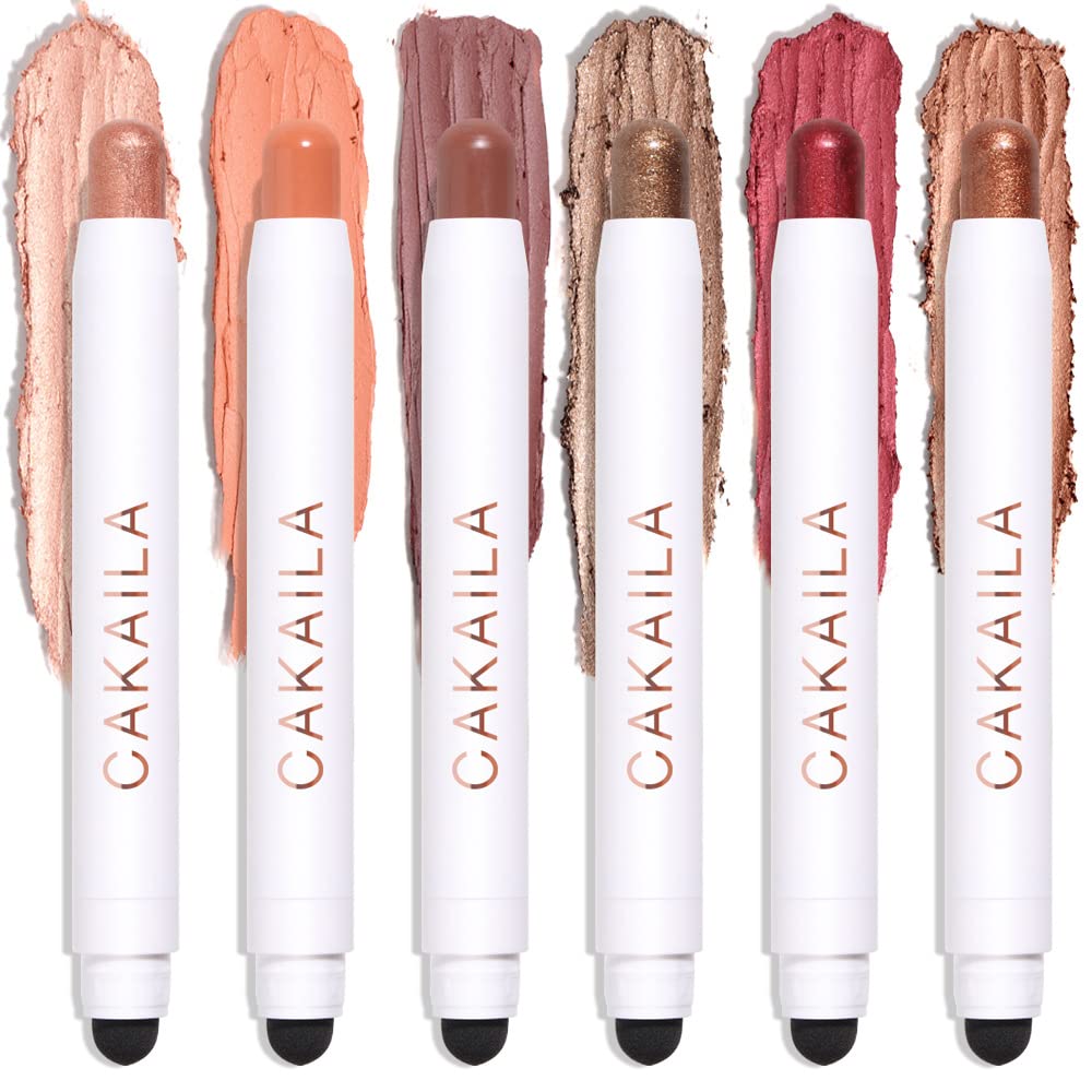 Mysense Creamy Eyeshadow Stick,Shimmer Matte Eyeshadow Pencil Crayon,2 in 1 Eyeshadow Eye Brightener Stick,Highlighting Stick,Soft & Smooth Easy To Color Waterproof,01 Set