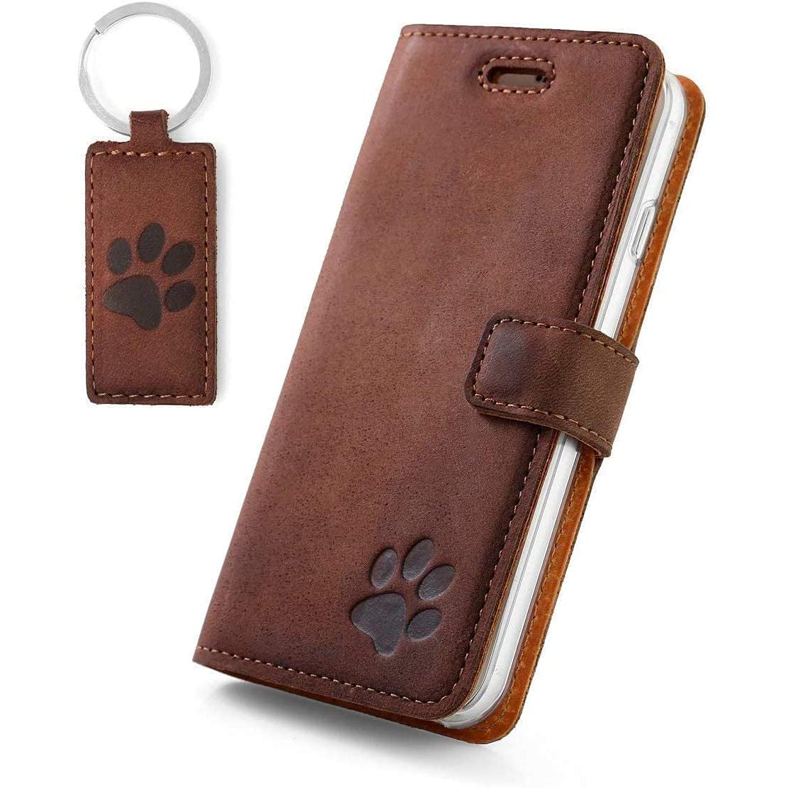SURAZO Leather Wallet Mobile Phone Case Compatible with Apple iPhone 11 - Flip & Fold Smartphone Case with Stand, RFID Blocker, Magnet Closure, 3 Slots for Bank Cards - Handcrafted European Leather — image 1