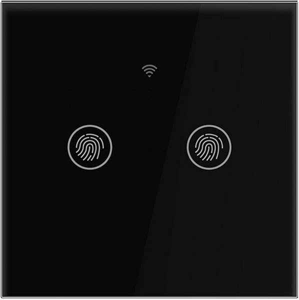 Zerodis Drahtloser Fernschalter WiFi Smart Timing Switch Touch Switch Panel Fernbedienung von Mobile App Alexa Google Gert 1 Gang2 rode  Balck