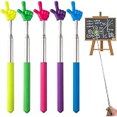 5 Pcs Pointer Finger Stick, Teacher Pointer Stick Retractable Hand Pointer Stick for School Reading Classroom Presentations Yellow Green Blue Purple Pink