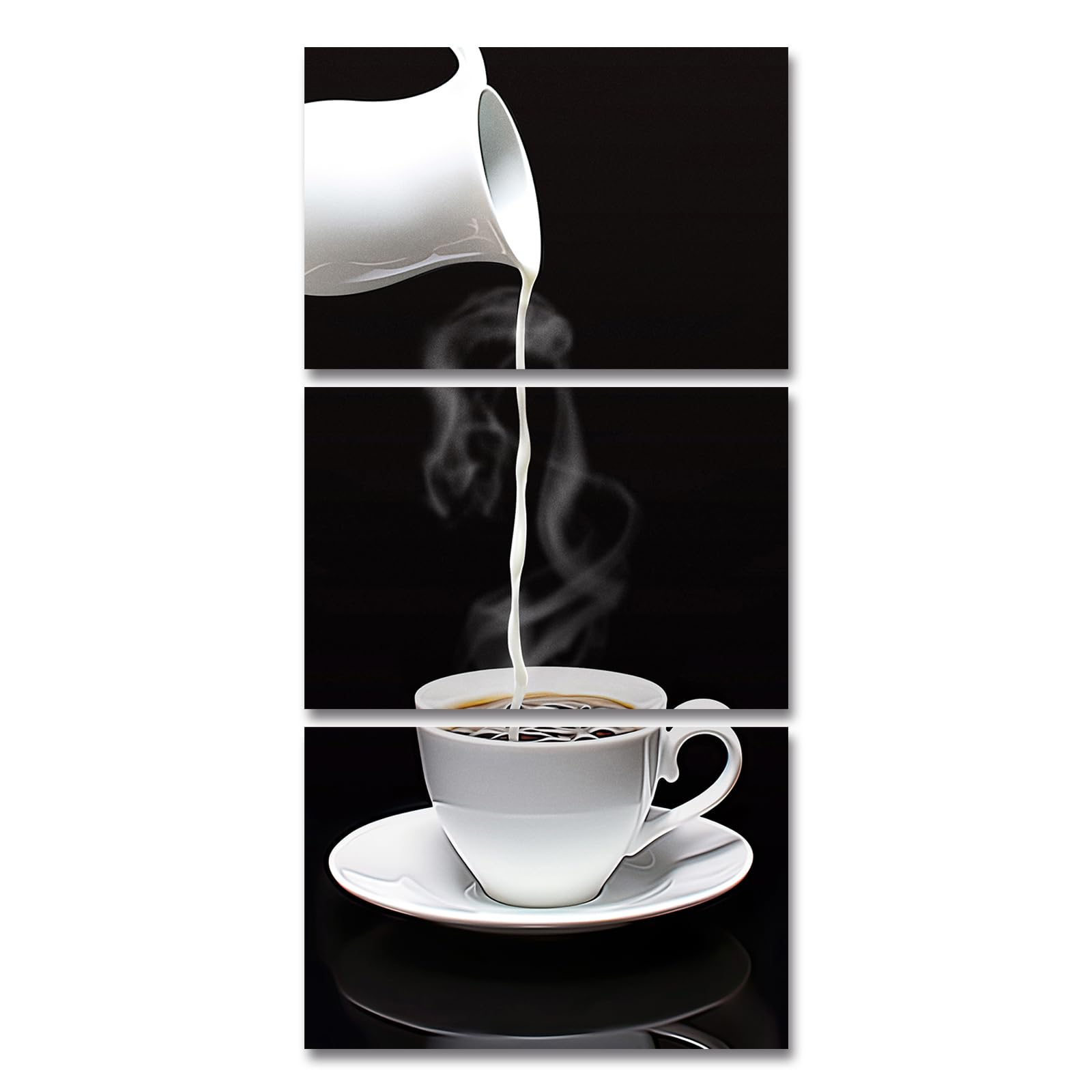 ZXHYWYM Coffee Wall Art - 3PCS Funny Latte Picture Canvas Prints, Vertical Artwork for Dining Room, Restaurant, Coffee Bar Wall Decor, Framed (11.00" x 14.00")