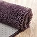 moonrug Ultra Soft Fluffy Oval Area Rugs Shaggy Living Room Rug Solid Color Non-slip Bedroom Bedside Rug Runners 2.7’ x 5.3’, Gray Pruple
