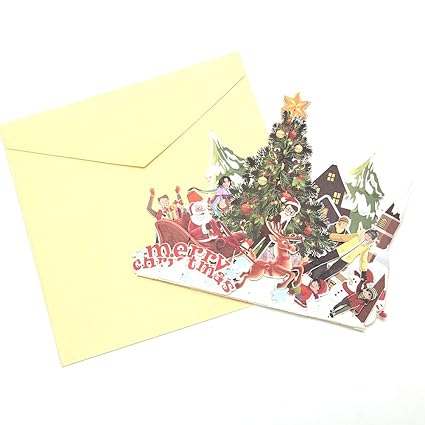 Amazoncom Christmas Cards 3d Pop Up Cards Merry Christmas