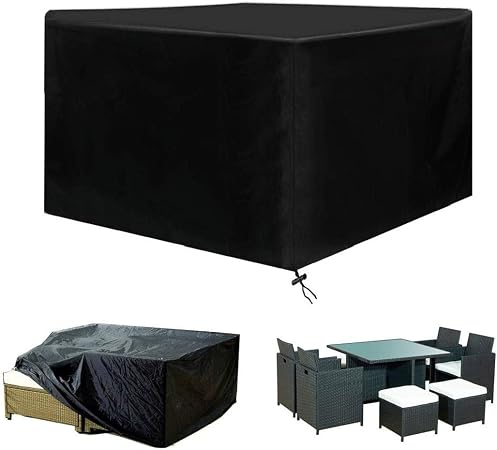 Amazon Com Garden Furniture Cover Outdoor Patio Furniture Protective Cover Waterproof Dust Uv Rain Protection Cover 420d Oxford Fabric Pvc Tarpaulin Garden Table Cover Black Size 170x94x70cm Garden Outdoor
