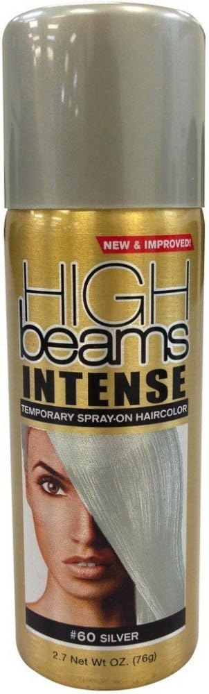 New & Improved High Beams Intense Temporary Spray On Hair Color 2.7oz #60 Silver