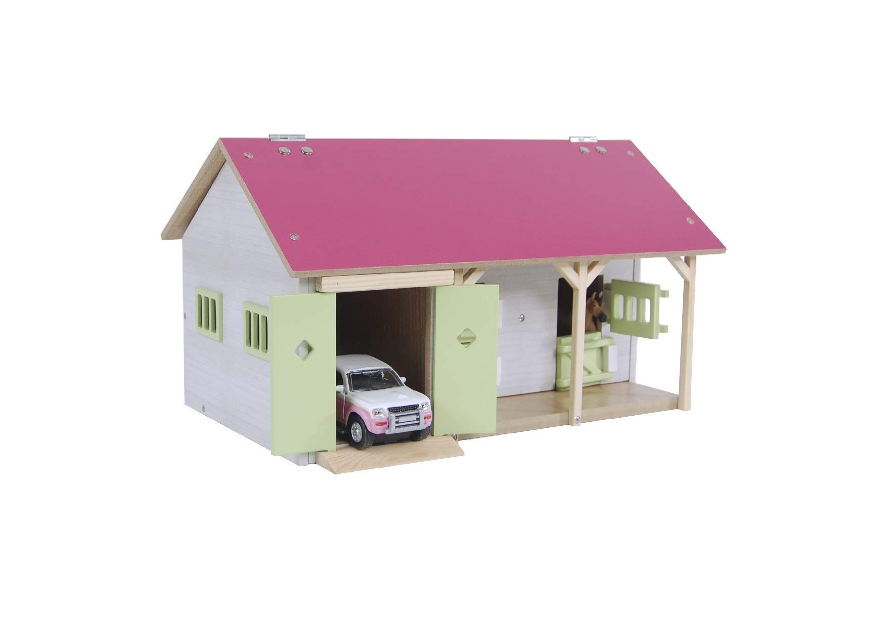 Kids Globe Horse Stable with 2 Stalls and Storage Area - Pink