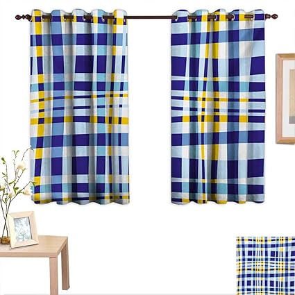 Amazon Com Yellow And Blue Customized Curtains Retro Scottish