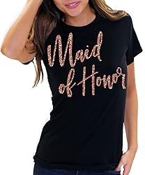 Plus Size Maid of Honor Shirt - Rose Gold Glam Maid
