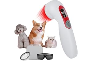 AZILASER 5000mAh Cold Laser Therapy Device for Dogs with 3 Levels, 5 * 808nm & 10 * 650nm Vet Laser Treatment for Joint with Magnetic Cover, Pets NIR Infrared Red Light Therapy for Cats Horse Pain Relief