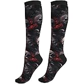 Mshutbna Compression Socks Knee High Circulation Support Socks For Women Men Athletic Running Work Hiking Cycling Travel