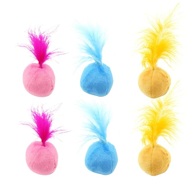 POPETPOP - Pelota de Peluche para Gato, 6 Unidades, diseño de Gato ...