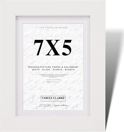 Fabian Clarke London 7x5 Modern White Wooden Frame with 6x4 Mount