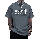Wedsadl God is Good Shirt Christian Jesus Cross T Shirts for Men Religious Faith Inspirational Vintage Oversized Graphic Tees