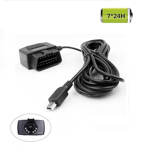 title=REARMASTER Dash Cam Telecamera Cavo di alimentazione con Interruttore due