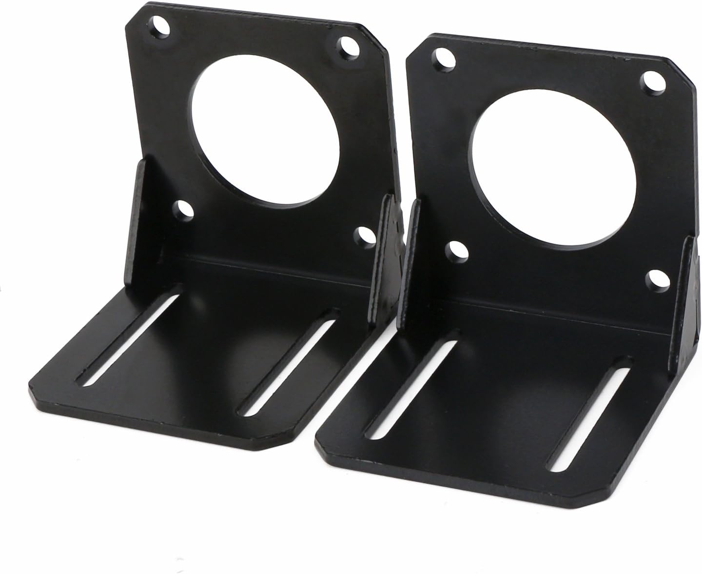 DROK 2Pcs Steel Black Nema 23 Stepper Motor Mount Bracket, Strong 57 Stepper Motor Holder Fixed Seat - - 