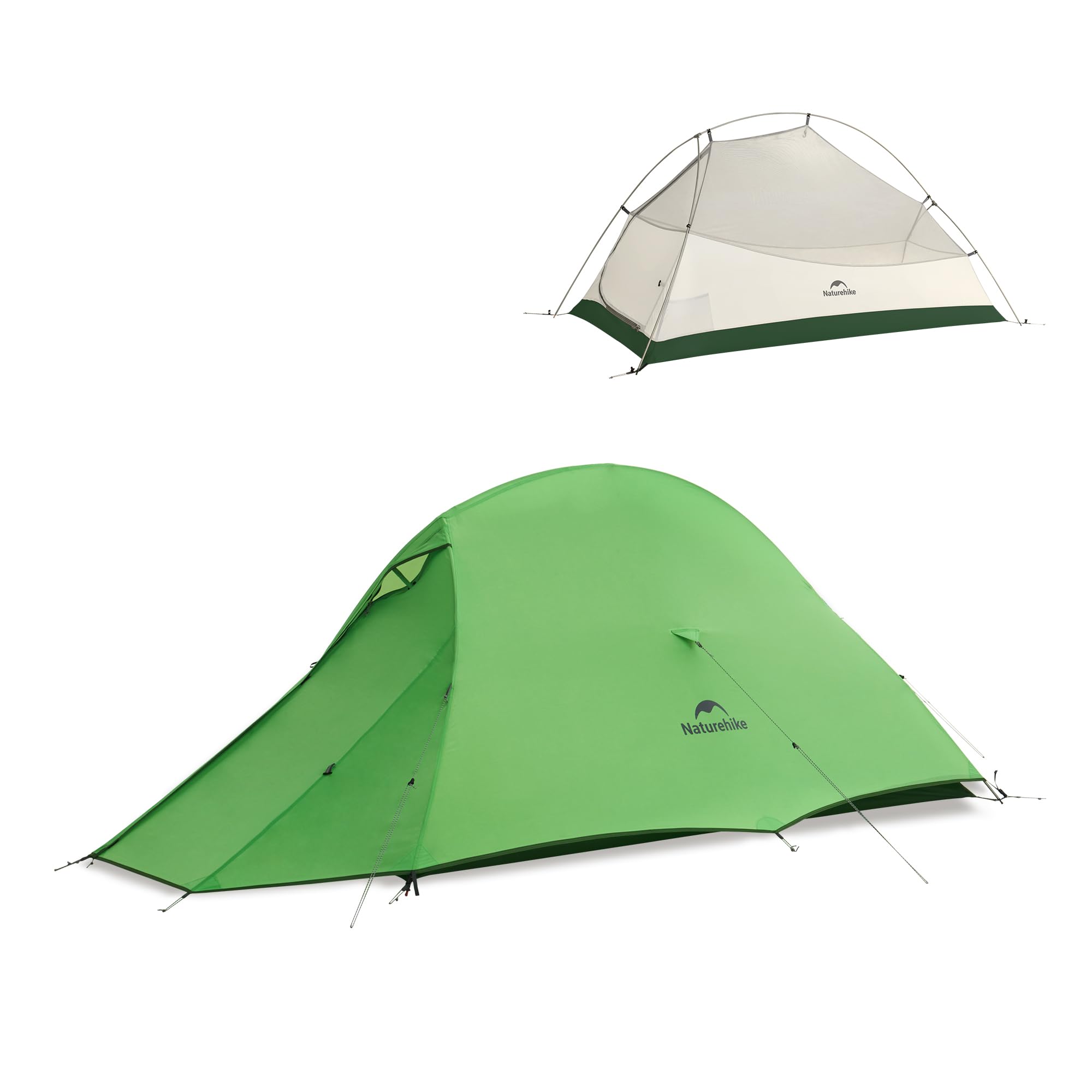 Naturehike Cloud Up Base 1 Man Tent, Upgraded Lightweight Camping Tent, Easy Set up Windproof & Waterproof Dome Tent for Outdoor Travelling Trekking (Pomona Green)
