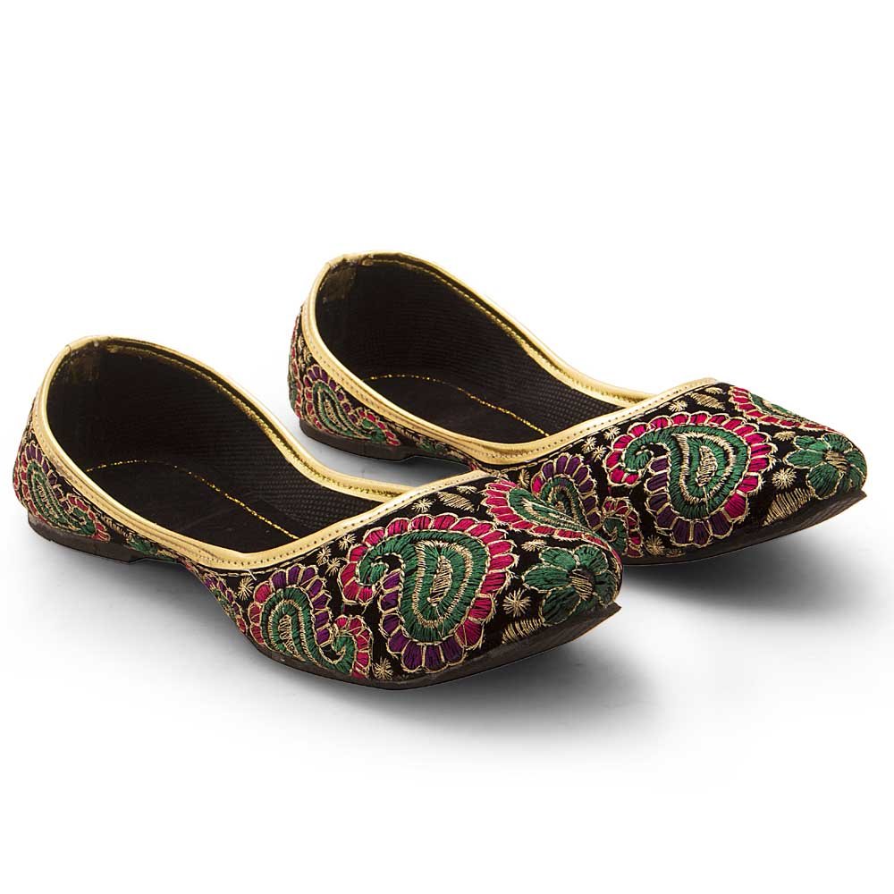 kalakarindia women parti wear wmo311 velvet mojaris