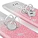 Silverback Compatible for LG V30 / LG V30 Plus Case, Girls Bling Glitter Sparkle Cute Phone Case with 360 Rotating Ring Stand, Soft TPU Outer Cover + Hard PC Inner Shell -Pink