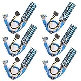 The PCI-E Riser for Bitcoin\Litecoin\ ETH coin Ubit Mining Dedicated Graphics Card PCI-E Riser 1X to 16X Riser Card 164P/60cm USB 3.0 Extension Cable & MOLEX to SATA Power Cable(6-PCS,6pin)