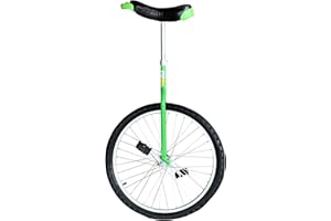 Unifly 24" Beginner Training Unicycle - [A] Frame, Tubular Oval Steel, Complete Set, Aluminum Wheels (Green)