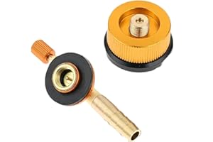 1SET Camping Stove Gas Fuel Canister Adapter Set Refill Converter W/MSF-1a And EN417 Lindal Valve 8mm Barb Outlet