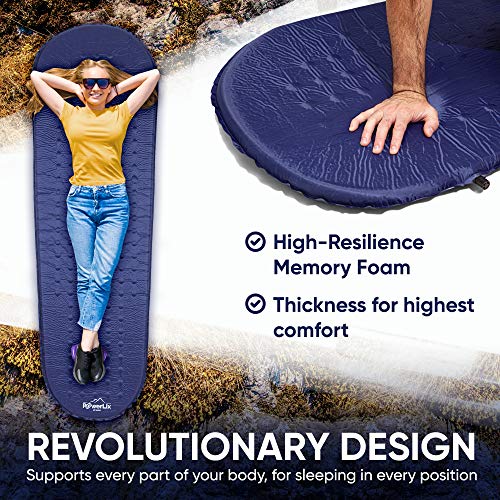 Powerlix Sleeping Pad SelfInflating Foam Pad Insulated Ultralight