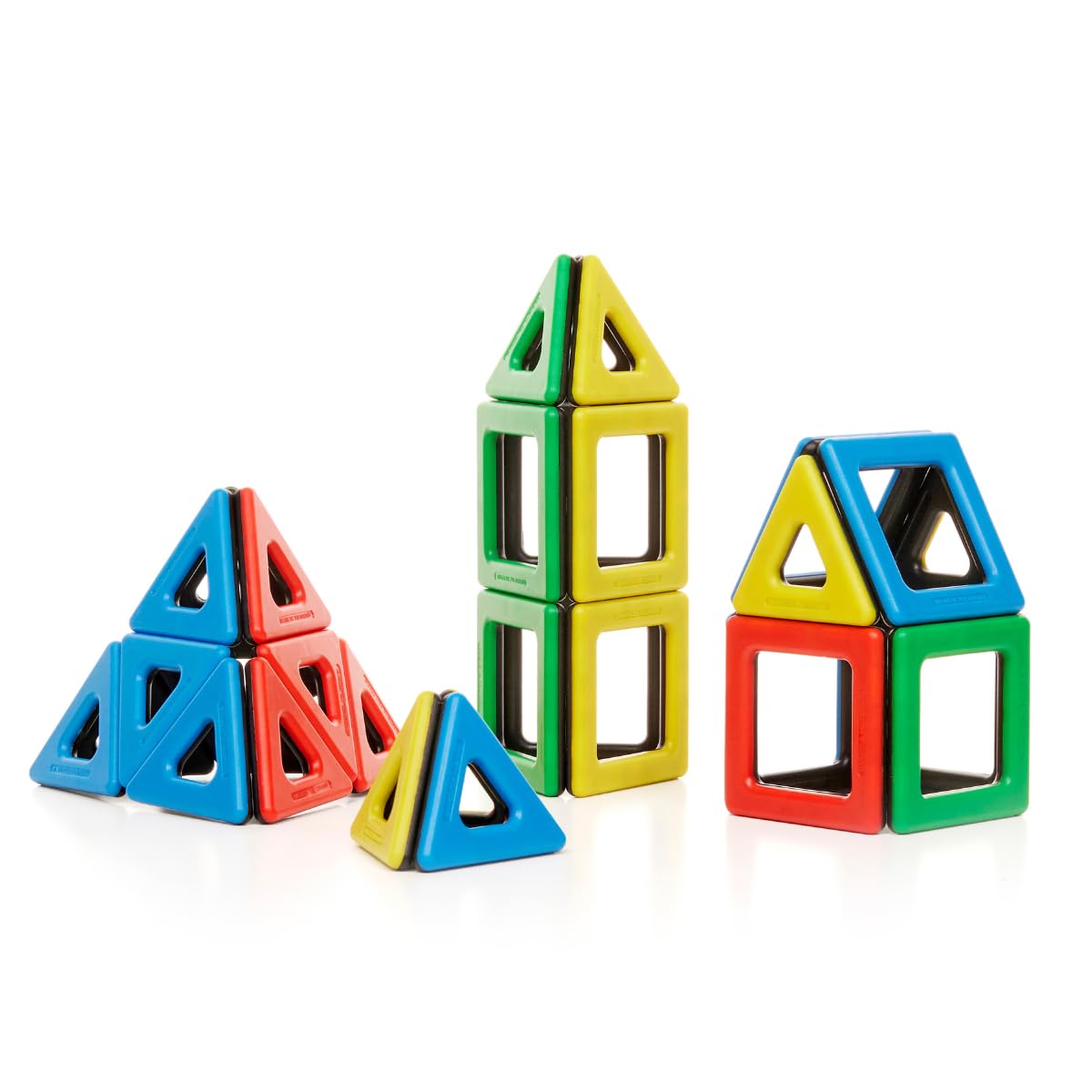 Magnetic Polydron Starter Set - Bright Coloured Magnetic Building Construction Shape Education Learning Toy - Magnetic Squares and Triangles - 3 Years + - 32 Pieces