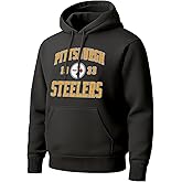 Hybrid Sports NFL - Pittsburgh Steelers - Established - Men's and Women's Pullover Hooded Fleece Sweatshirt - Size Small - Black