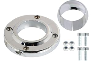 ANTUKO Chrome Steering Column Floor Mount Replacement for 2 Inch Columns Swivel SBC BBC 350 Universal
