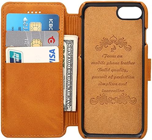 Samsung Galaxy S8 Leather wallet Phone Case with Card Slots Cash Compartment Stand View Case Khaki