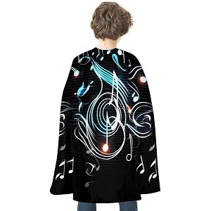 FekiLoot Personalized Music Note Halloween Cape for Adult Superhero Capes Funny Prank Cape Vampire Capes Cloak Superhero Cost
