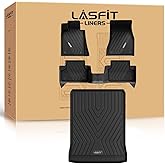 LASFIT Floor Mats & Cargo Liner for BMW 5 Series G30 2017-2023, Custom Fit TPE All Weather Easy to Clean Durable No-curling Full Set Car Liners for BMW 530i 540i M550i 540d xDrive, Black(Not for PHEV)