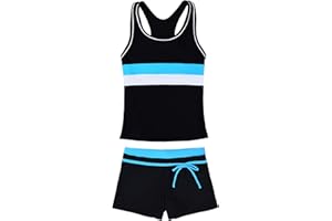 JerrisApparel Little Girls' Summer Two Piece Boyshort Tankini Kids Swimsuit