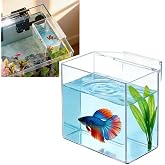 Acrylic Drip Acclimation Container for Fish &amp; Corals, Small | Hanging design fits most aquariums, reduces stress. Clear acrylic, easy monitoring. Great for saltwater &amp; freshwater