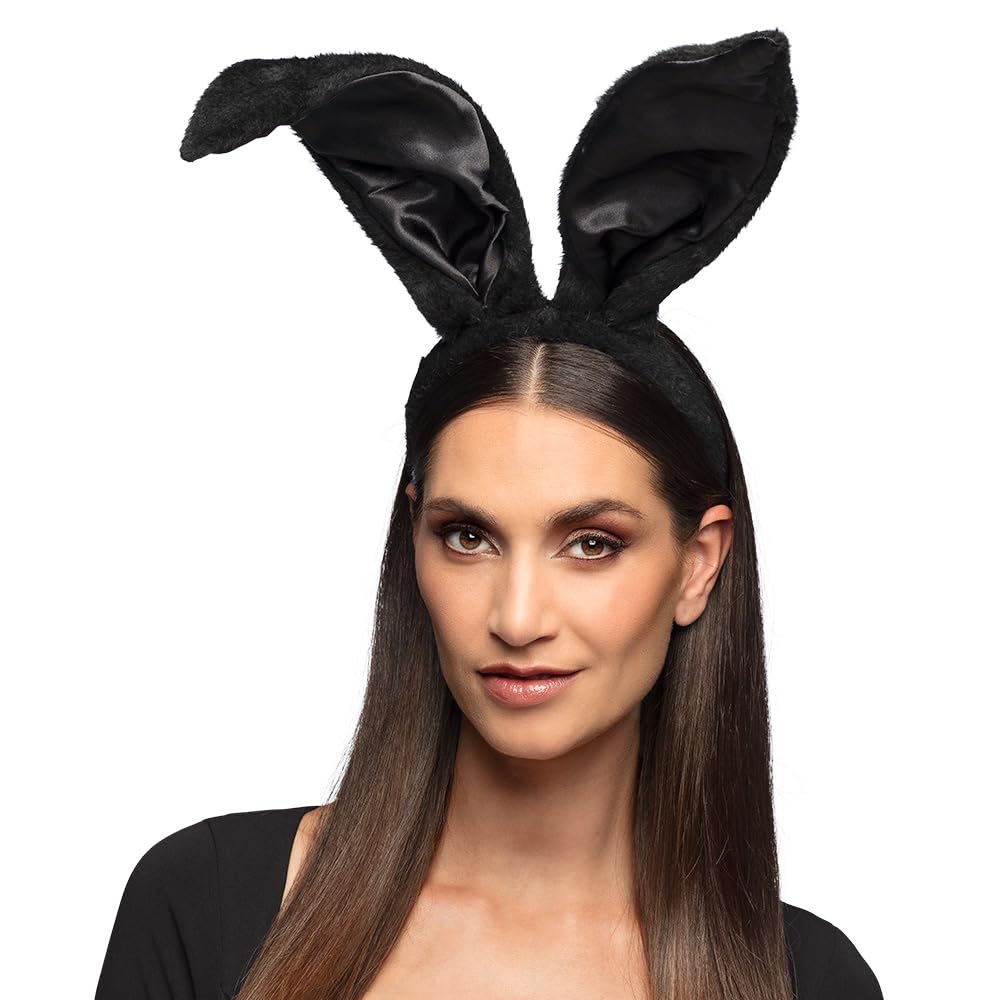 Boland 52358 - Headband Rabbit XL, Black Tiara with Ears, Accessories for Costumes, Theme Party, Carnival, JGA