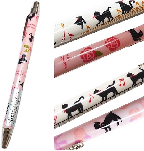 Amazon ボールペン ねこ 猫 2柄セット ギフトラッピング済み ペン プレゼントにも リボン2本 油性ボールペン 文房具 オフィス用品