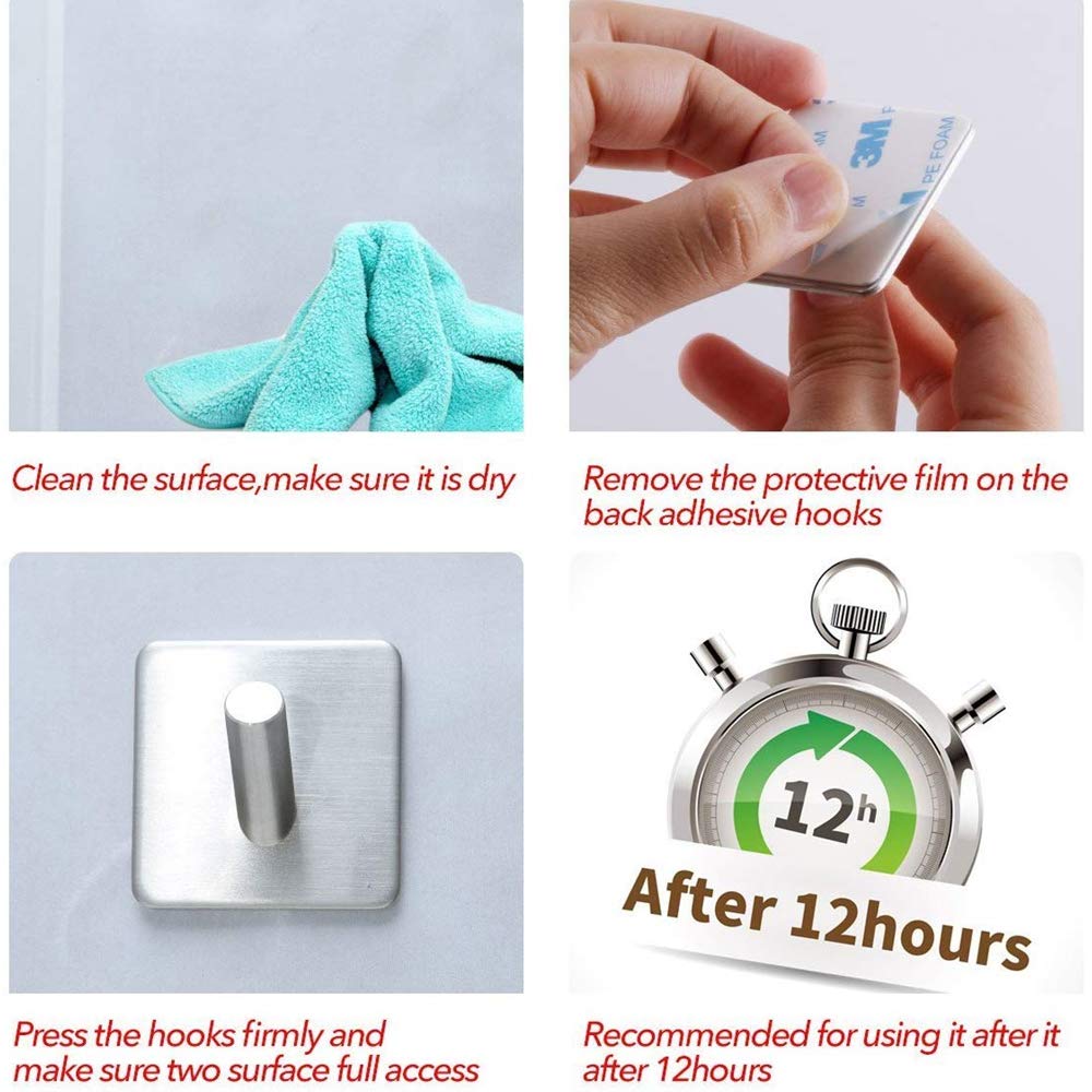 Muebles Max 5KG Toallero Perchero Pared de Cocina Baño 3M Autoadhesivo