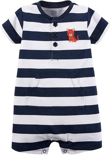 white knit romper baby boy