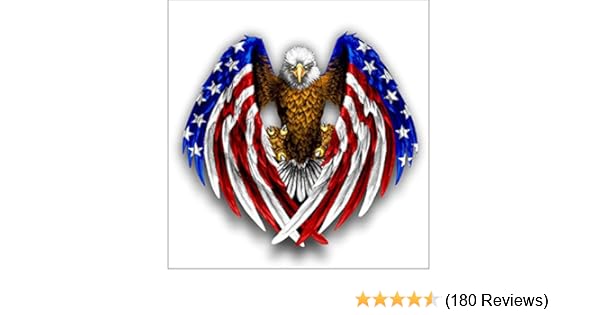 Bald Eagle American Flag Sticker Decal