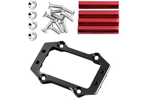 Rcarmumb Steering Servo Mount Set Upgrades Part for 1/8 Karton Senton Outcast Talion Typhon 6S BLX,1/7 Fireteam Mojave 6S BLX,Aluminium Steering Servo Mount Hop-up,Black w/Red Posts
